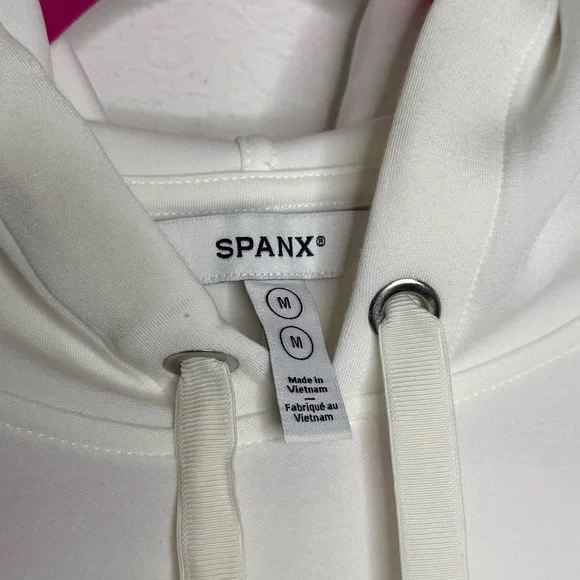 Spanx White Air Essentials Crop Pull-Over Hoodie Size M - Picture 6 of 7
